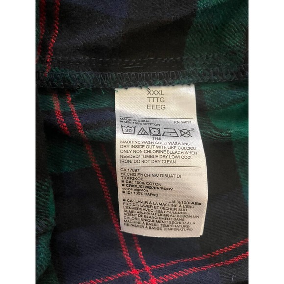 Men’s Old Navy Plaid Sweat Sleep Pajama Pants Size XXXL Green And Blue Q5 - Picture 7 of 7
